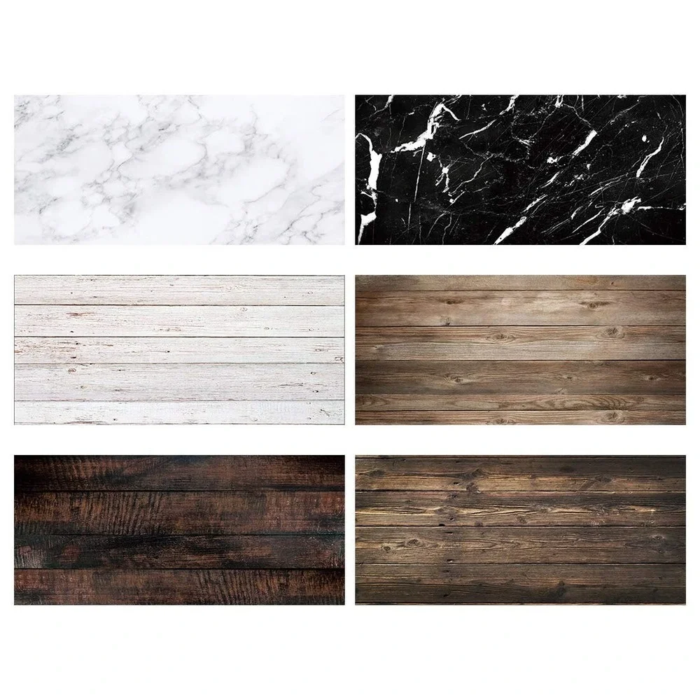 Allenjoy Photography Background‎ Set 3pc Double Sided Black Marble Wood Flat Lay